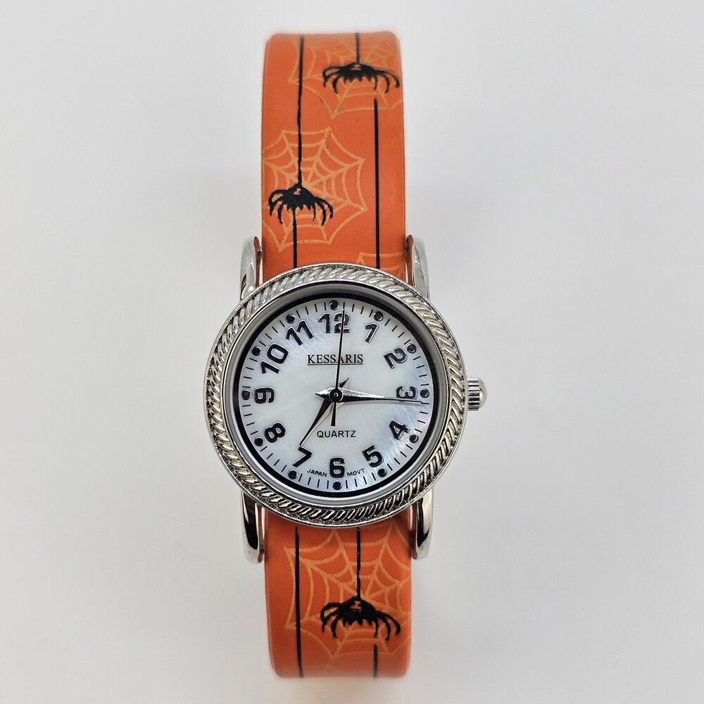Kessaris‎ Halloween Women's Watch 26MM Gray Dial Faux Leather Bands New Battery
